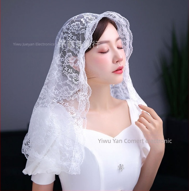 Factory Outlet Mireasă Dantelă Dantelă Scurt Coafură Coafură Accesorii de Mireasă Voal cu un singur strat, en-gros