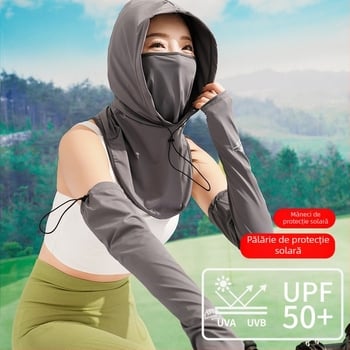 Mască de protecție solară pentru bărbați, anti-ultraviolete, pentru gât, protecție de vară, în aer liber, pentru conducere, călărie, pescuit, cules de ceai, pălărie de soare pentru femei, cu mânecă de protecție solară