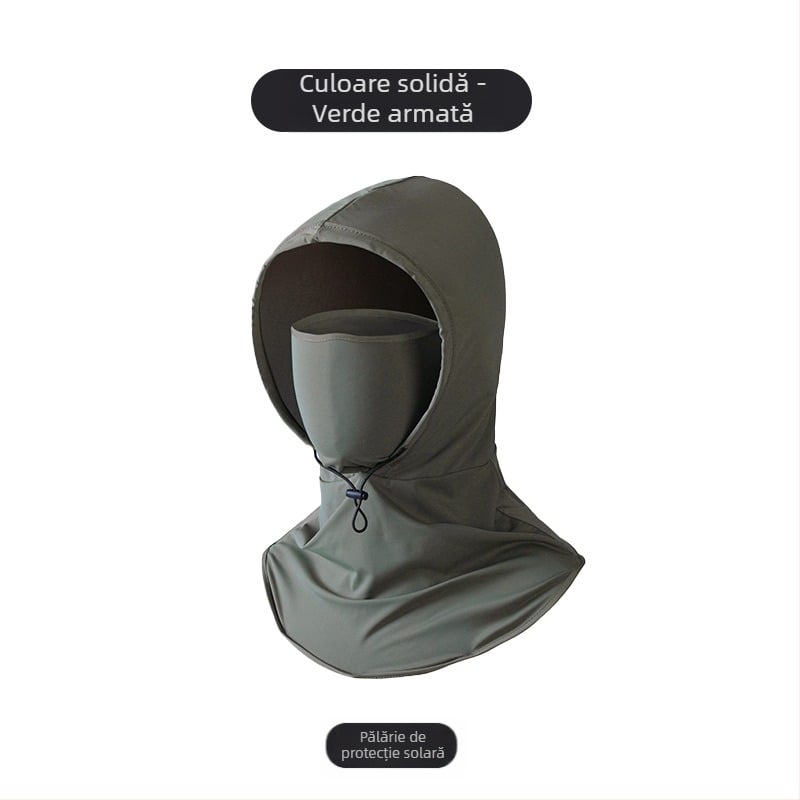 Mască de protecție solară pentru bărbați, anti-ultraviolete, pentru gât, protecție de vară, în aer liber, pentru conducere, călărie, pescuit, cules de ceai, pălărie de soare pentru femei, cu mânecă de protecție solară
