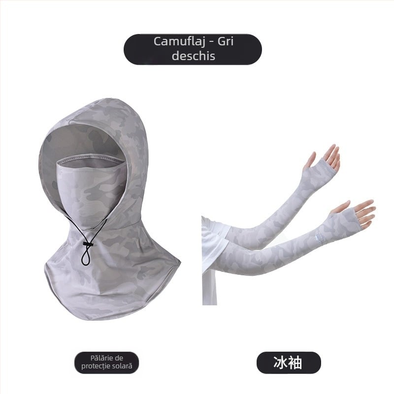 Mască de protecție solară pentru bărbați, anti-ultraviolete, pentru gât, protecție de vară, în aer liber, pentru conducere, călărie, pescuit, cules de ceai, pălărie de soare pentru femei, cu mânecă de protecție solară