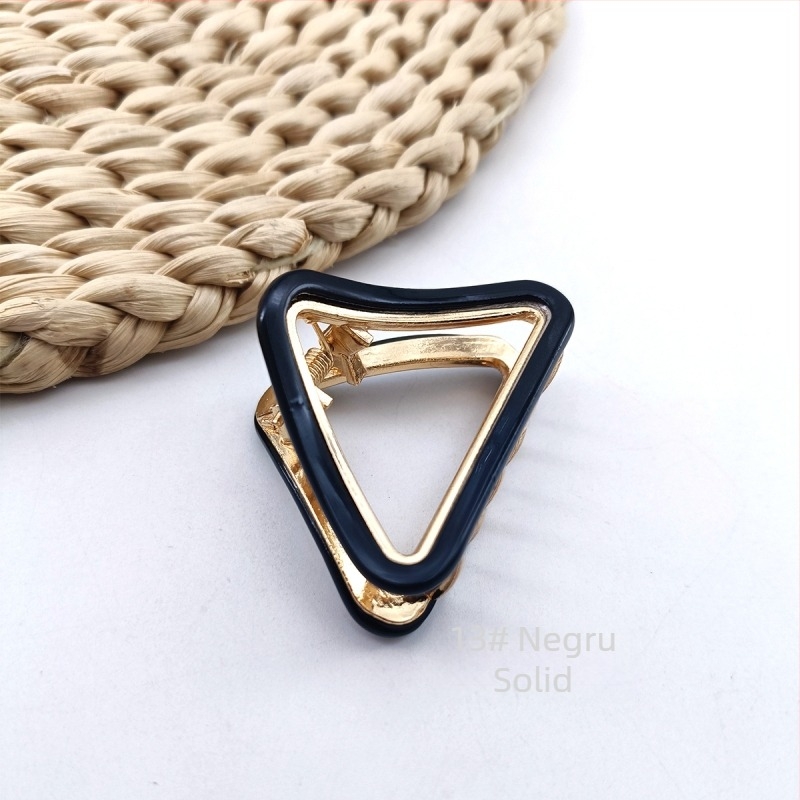 Hualin, clemă de păr triunghiulară transfrontalieră din aliaj, disc, agrafă de păr medie, cu dungi goale, temperament, clemă de păr cu acid acetic