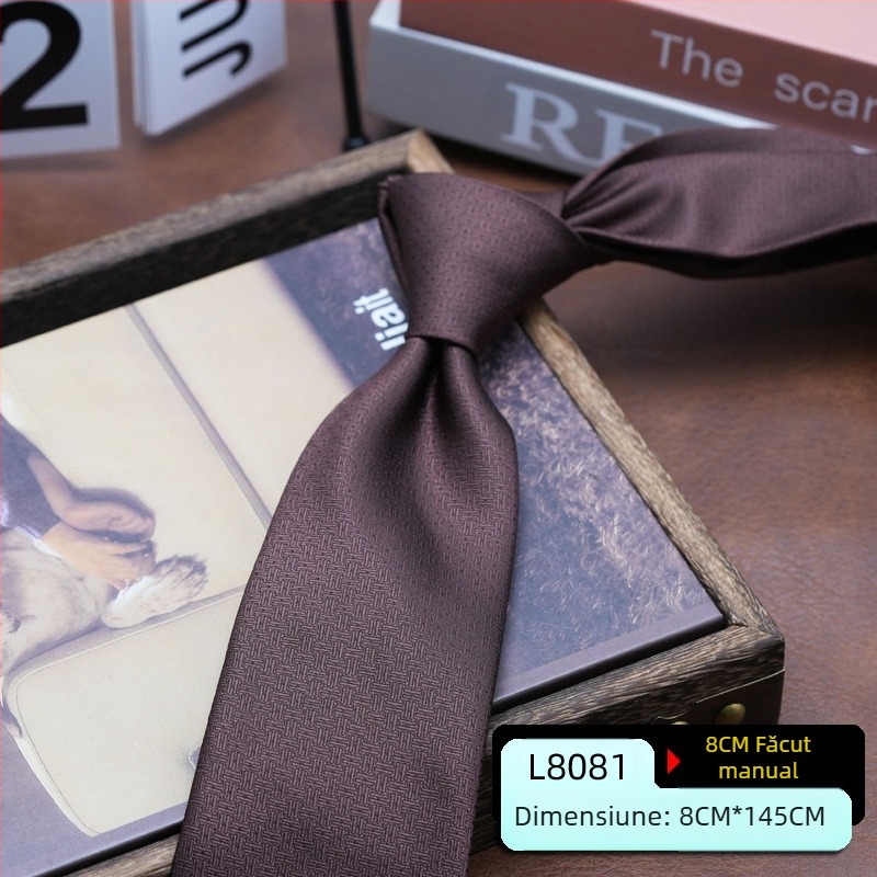 Cravată bărbătească rochie stil coreean britanic stil Hong Kong gentleman retro 8CM cravată de mână afaceri student muncă modă profesională uzură
