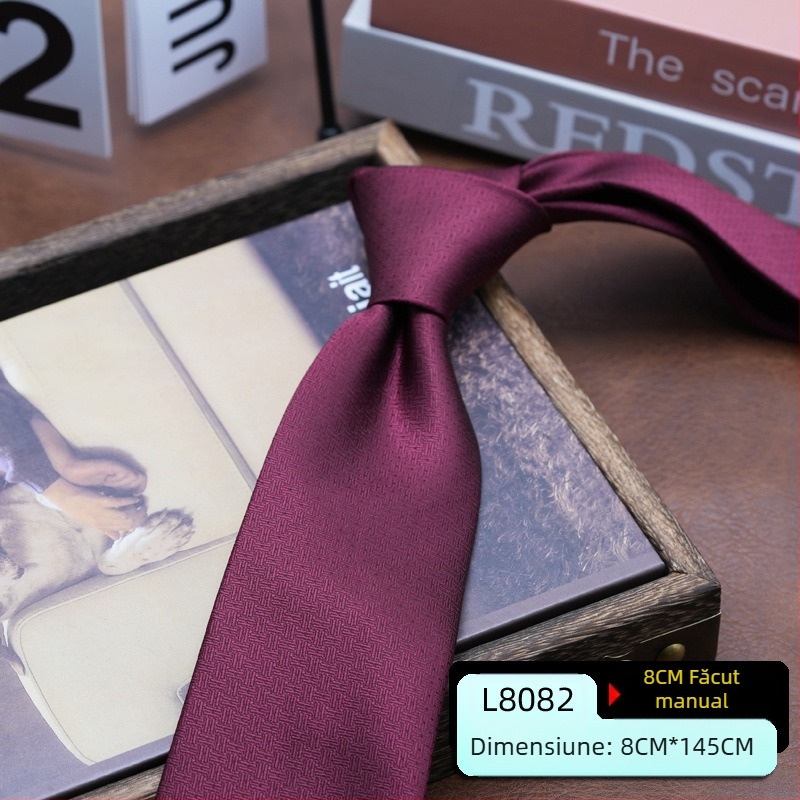 Cravată bărbătească rochie stil coreean britanic stil Hong Kong gentleman retro 8CM cravată de mână afaceri student muncă modă profesională uzură