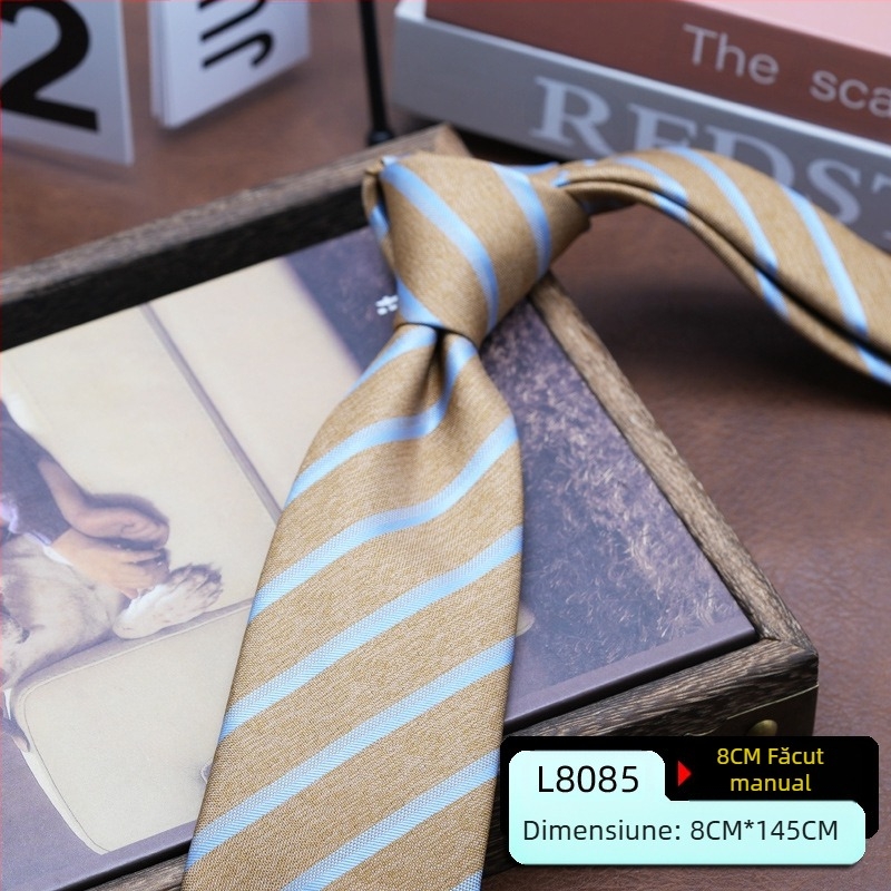 Cravată bărbătească rochie stil coreean britanic stil Hong Kong gentleman retro 8CM cravată de mână afaceri student muncă modă profesională uzură