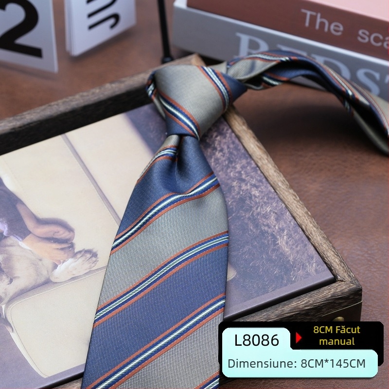 Cravată bărbătească rochie stil coreean britanic stil Hong Kong gentleman retro 8CM cravată de mână afaceri student muncă modă profesională uzură