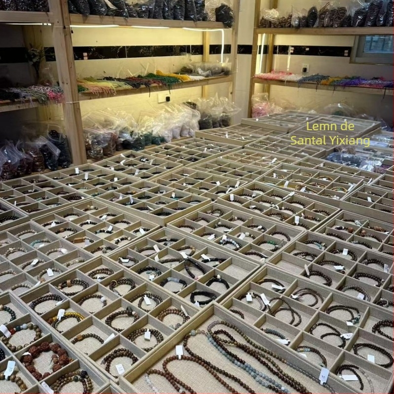 Brățară din lemn de trandafir Pixiu, piatră lunară, mărgele budiste din lemn de santal sângeros pentru bărbați și femei, brățară portabilă și jucărie