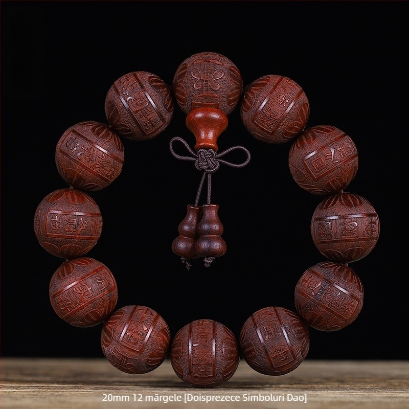 Brățară din lemn de trandafir Pixiu, piatră lunară, mărgele budiste din lemn de santal sângeros pentru bărbați și femei, brățară portabilă și jucărie