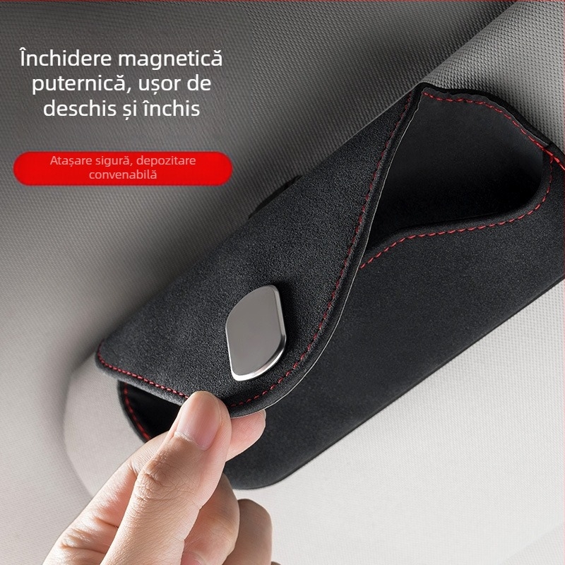 Clip pentru ochelari de soare auto transfrontalier, vizor de soare, depozitare multifuncțională, carte de vizită, factură, husă pentru ochelari, instalare nedistructivă creativă, artefact