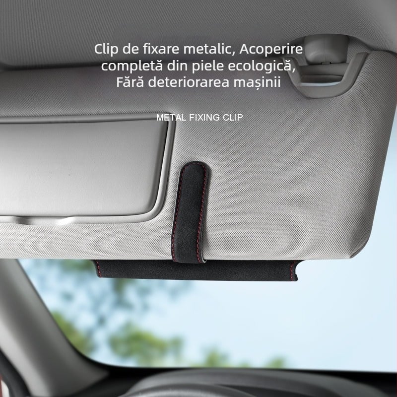 Clip pentru ochelari de soare auto transfrontalier, vizor de soare, depozitare multifuncțională, carte de vizită, factură, husă pentru ochelari, instalare nedistructivă creativă, artefact