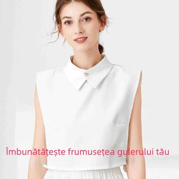 Guler fals pentru cămașă cu rever alb, guler fals pentru femei, asortat, toamnă și iarnă, decorativ, bază interioară, cămașă, guler fals multifuncțional