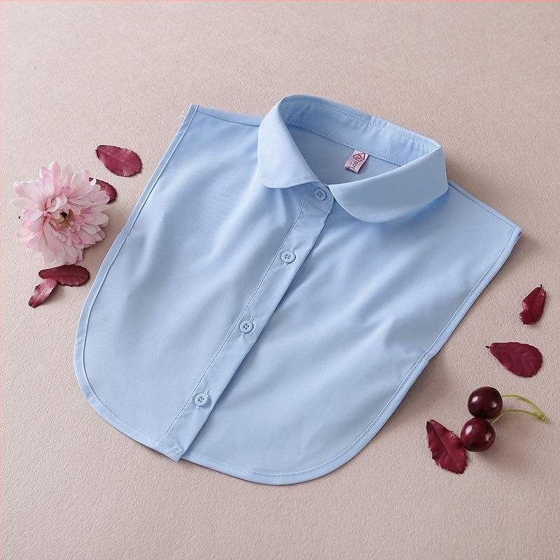 Guler fals pentru cămașă pentru femei, cu guler de cămașă pentru pulover, decorare, guler fals pentru pulover, accesorii pentru guler vertical albastru pentru femei pentru vară și toamnă