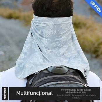 Mască de mătase de gheață pentru bărbați, ciclism, pescuit, gât, protecție agățat, ureche, respirabil, prosop de față, protecție solară, eșarfă magică, pălărie, cortină transfrontalieră