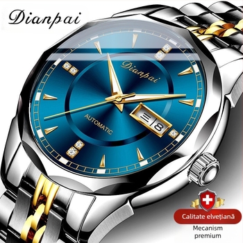 Dianpai ceas mecanic complet automat ceas dublu calendar luminos impermeabil ceas bărbătesc