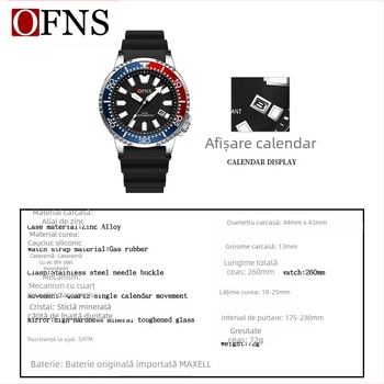 O'Fannie's Hot Men's Watch Fashion Casual Waterproof Quartz Watch Luminos Single Calendar Watch în stoc direct de la furnizor