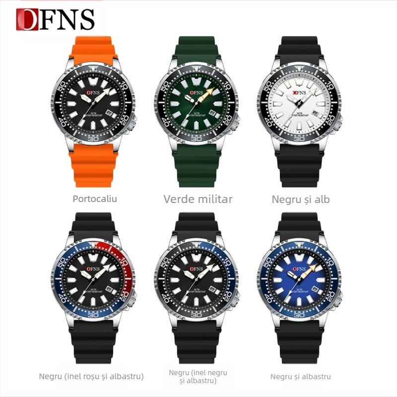 O'Fannie's Hot Men's Watch Fashion Casual Waterproof Quartz Watch Luminos Single Calendar Watch în stoc direct de la furnizor