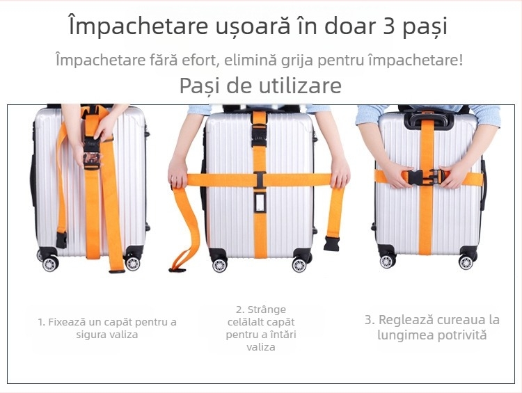 Curea de ambalare pentru bagaje de călătorie în aer liber, curea de legare cu parolă, curea de ambalare cu blocare cu parolă vamală TSA