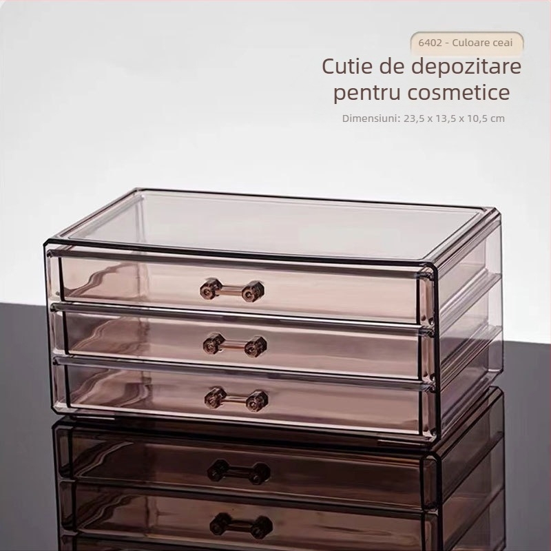 Masă de toaletă obiecte mici depozitare multistrat acrilic transparent sertar capacitate mare inel cercel brățară cutie de bijuterii