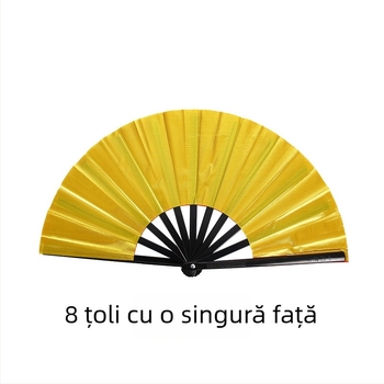 Vânzări directe din fabrică, evantai de arte marțiale cu o singură față și două fețe, evantai de dans pentru copii, evantai de 8 inch cu os negru