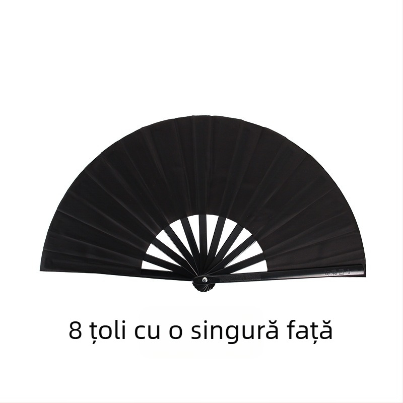 Vânzări directe din fabrică, evantai de arte marțiale cu o singură față și două fețe, evantai de dans pentru copii, evantai de 8 inch cu os negru