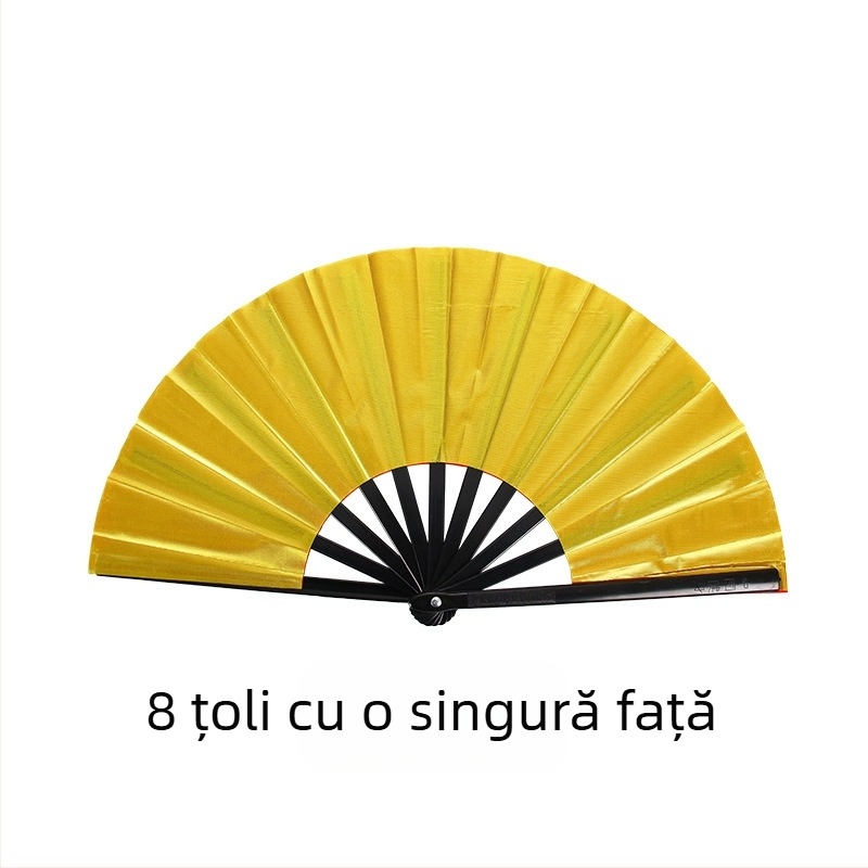 Vânzări directe din fabrică, evantai de arte marțiale cu o singură față și două fețe, evantai de dans pentru copii, evantai de 8 inch cu os negru