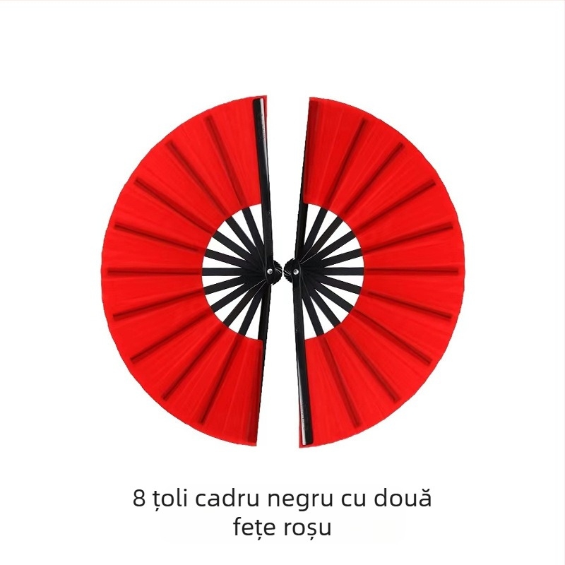 Vânzări directe din fabrică, evantai de arte marțiale cu o singură față și două fețe, evantai de dans pentru copii, evantai de 8 inch cu os negru
