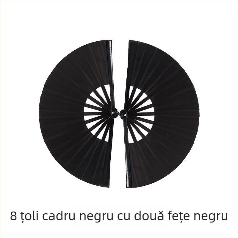 Vânzări directe din fabrică, evantai de arte marțiale cu o singură față și două fețe, evantai de dans pentru copii, evantai de 8 inch cu os negru