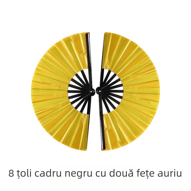 Vânzări directe din fabrică, evantai de arte marțiale cu o singură față și două fețe, evantai de dans pentru copii, evantai de 8 inch cu os negru