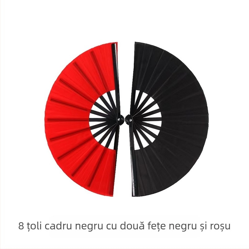 Vânzări directe din fabrică, evantai de arte marțiale cu o singură față și două fețe, evantai de dans pentru copii, evantai de 8 inch cu os negru