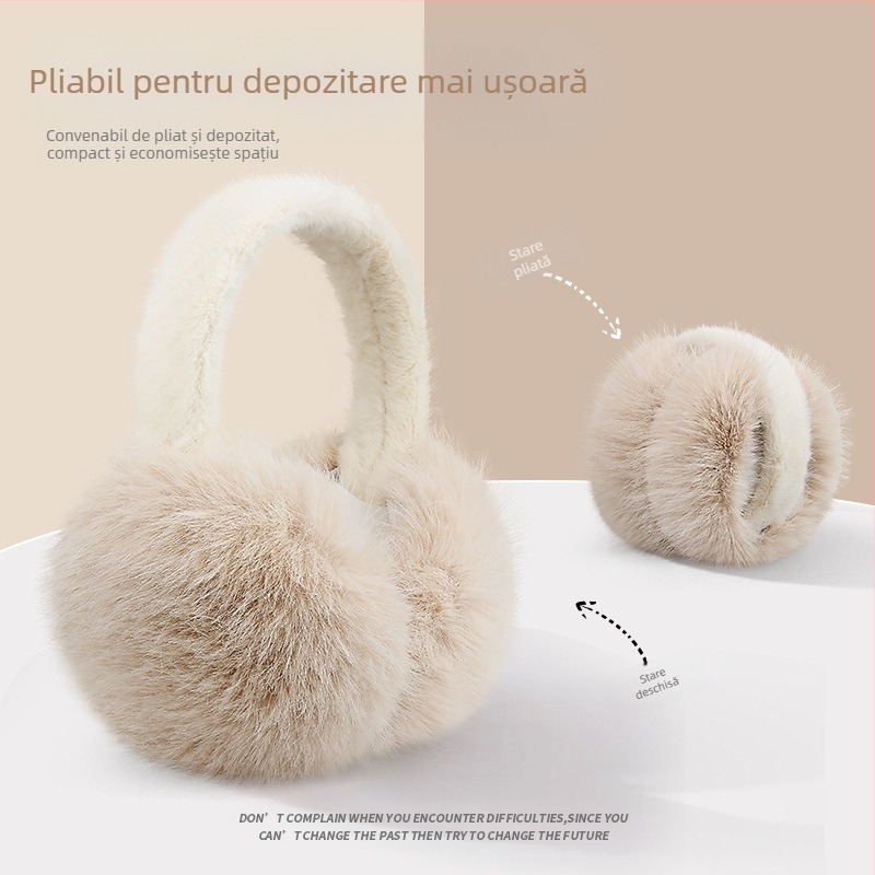 Protecții pentru urechi din pluș pentru femei, iarnă, pentru ciclism, calde
