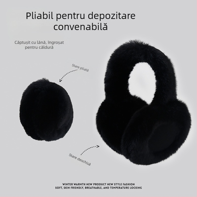 Protecții pentru urechi din pluș pentru femei, iarnă, pentru ciclism, calde