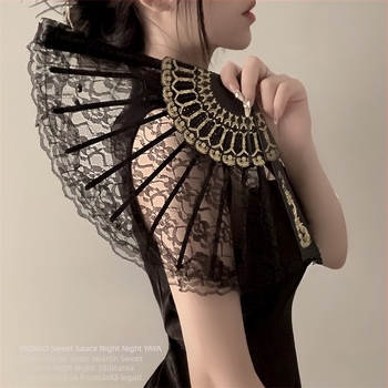 Nou chinezesc retro negru dantelă pliant fan Jk Lolita Hanfu Cheongsam fan ciucure antic fotografie recuzită femeie