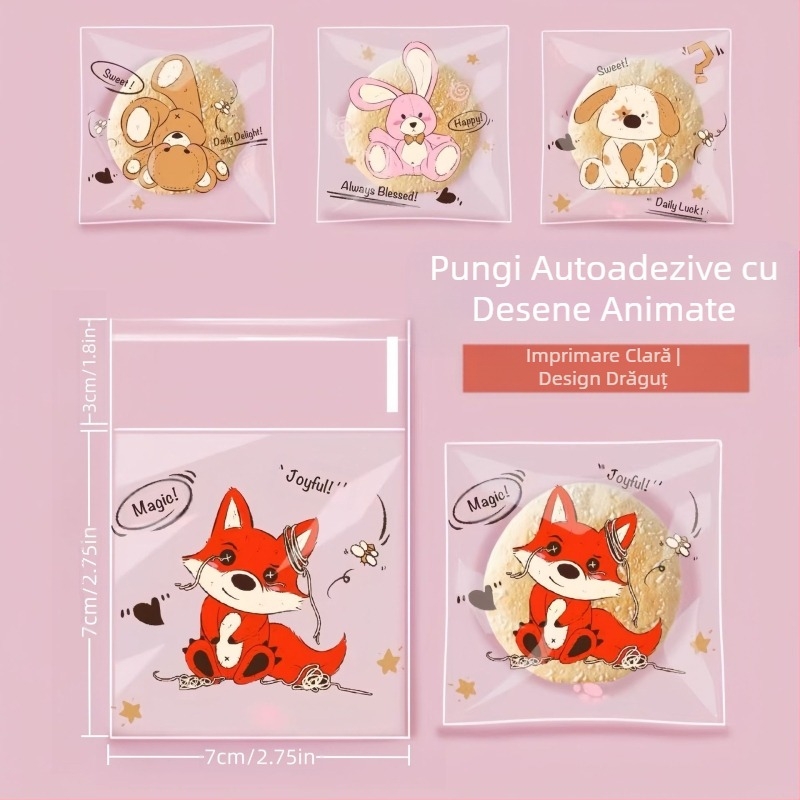 Pungi de ambalare personalizabile pentru produse de patiserie cu fulgi de zăpadă, fursecuri proaspete, curmale, pungi individuale autoadezive cu autoetanșare, ambalaje rezistente la umiditate