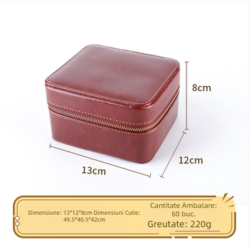 2025 Cutie de ceas nouă transfrontalieră, portabilă, cu capac rabatabil, din piele de căprioară, din catifea, pentru ceasuri, cutie de bijuterii, cutie de cadouri, cutie de depozitare