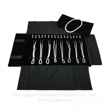 Geantă de depozitare pentru coliere și bijuterii, pliabilă, tip rolă, pentru expunerea colierelor, geantă de colecție, pliabilă, tip flanelă