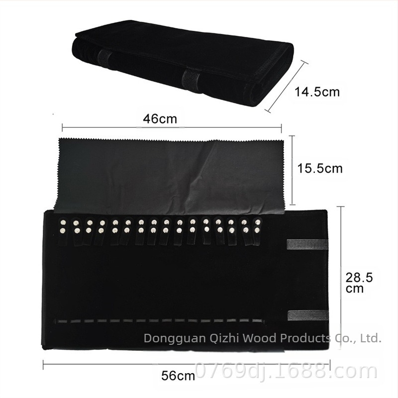 Geantă de depozitare pentru coliere și bijuterii, pliabilă, tip rolă, pentru expunerea colierelor, geantă de colecție, pliabilă, tip flanelă