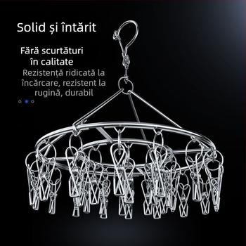 Raft de uscare din oțel inoxidabil, cu clipuri multiple, umeraș interior, raft de uscare pentru șosete, raft pentru dormitor, uscare șosete, depozitare șosete