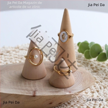 Suport de afișare conic din lemn masiv pentru inele, bijuterii, magazin de bijuterii, depozitare inele, recuzită pentru fotografie, ornamente