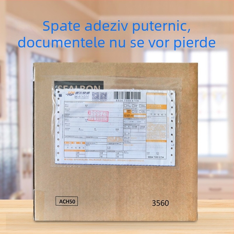 Producător en-gros Express Pungă adezivă Transparentă Pungă adezivă Logistică Suprafață Pungă unică Factură Document Pungă autoadezivă Cutie Pungă unică
