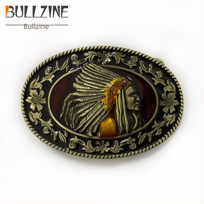 Cataramă de curea indiană BULLZINE din aliaj de zinc 03151-1 Cataramă de curea retro casual western din denim