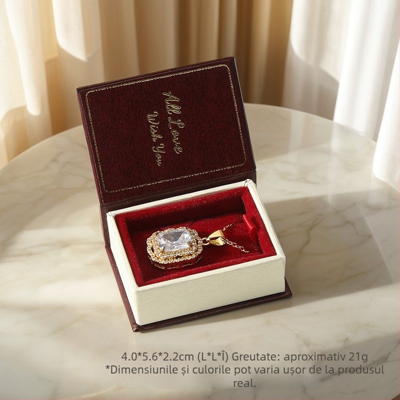 Flip Retro inel cutie magnetică mică bijuterii cutie creativă carte pandantiv ureche unghii cutie bijuterii ambalaj cutie de hârtie