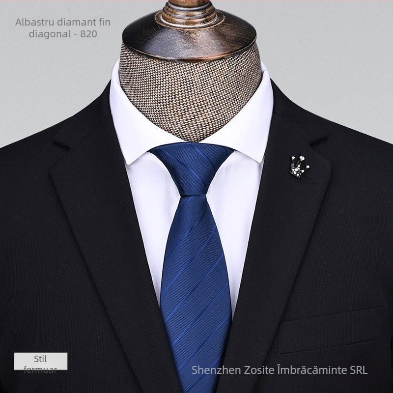 Cravată cu fermoar pentru bărbați, leneșă, cu o singură tragere, pentru rochie de afaceri, pentru nuntă, ușor de tras, cravată largă din fabrică, în stoc 1