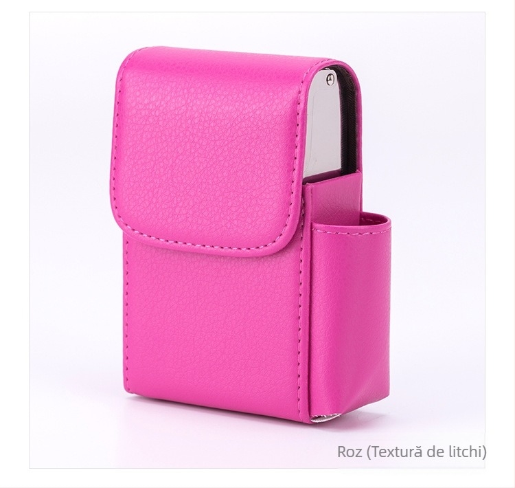 Fabrică en-gros, cutie întreagă pentru țigări, geantă pentru țigări cu curea, cu poziție pentru brichetă, cadou de modă anti-presiune, punct multicolor