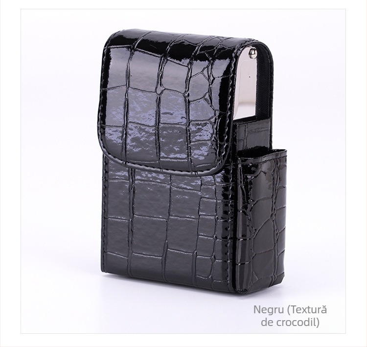 Fabrică en-gros, cutie întreagă pentru țigări, geantă pentru țigări cu curea, cu poziție pentru brichetă, cadou de modă anti-presiune, punct multicolor