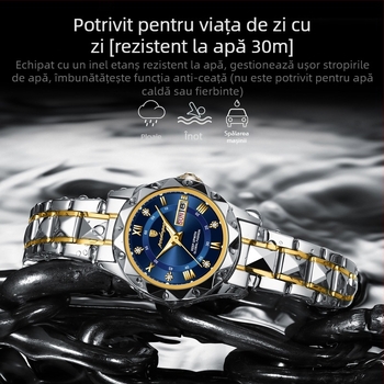 ceas de damă nou impermeabil luminos la modă cuarț ceas live