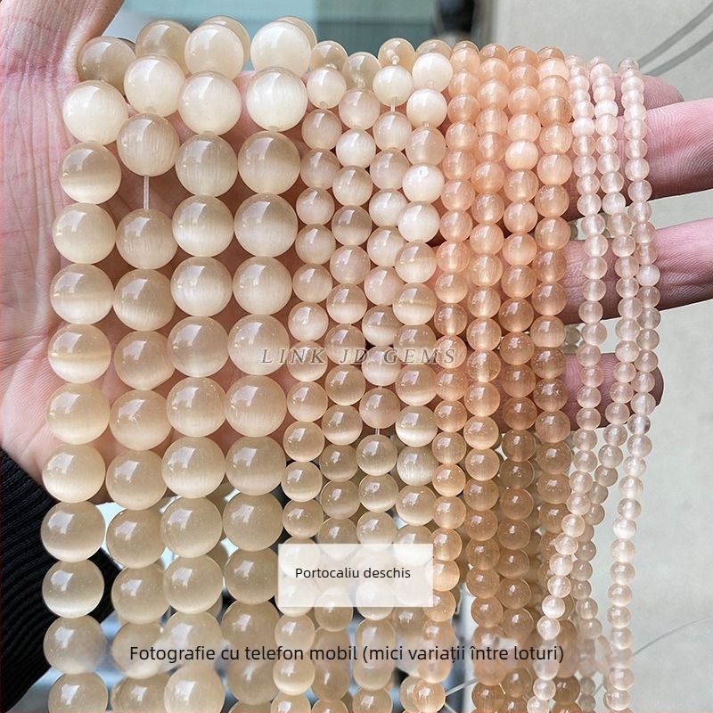 Furnizare directă din fabrică, mărgele de piatră multicolore pentru ochi de pisică, lucrate manual, accesorii pentru bijuterii DIY, brățară, colier, mărgele rotunde semifabricate, en-gros