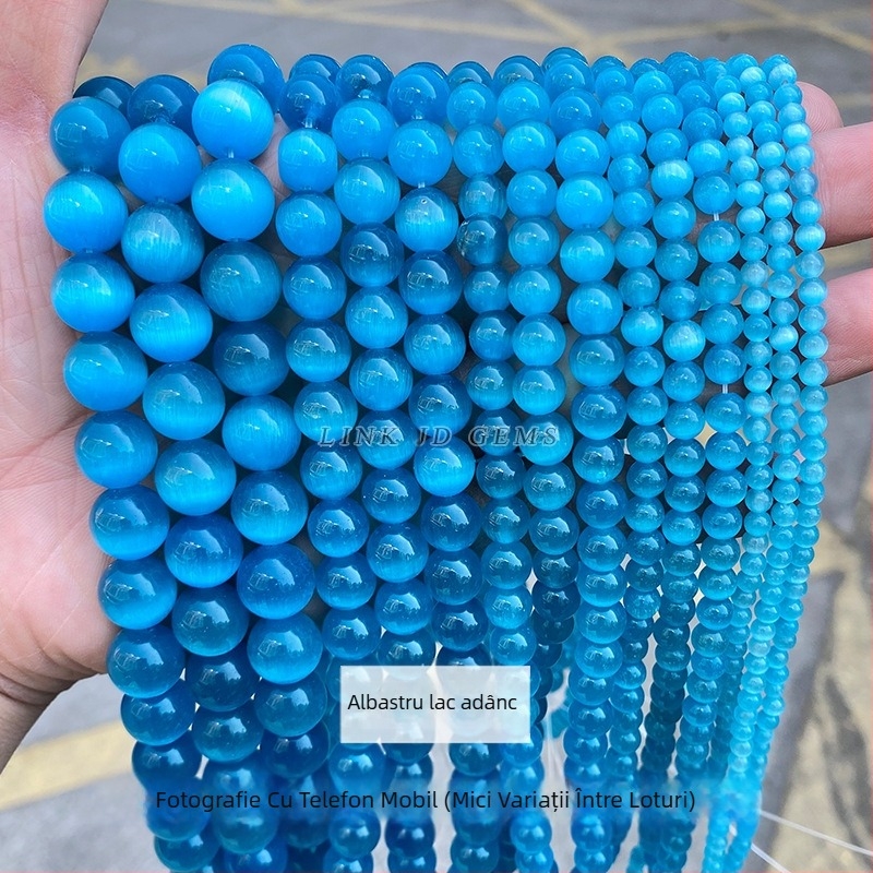 Furnizare directă din fabrică, mărgele de piatră multicolore pentru ochi de pisică, lucrate manual, accesorii pentru bijuterii DIY, brățară, colier, mărgele rotunde semifabricate, en-gros