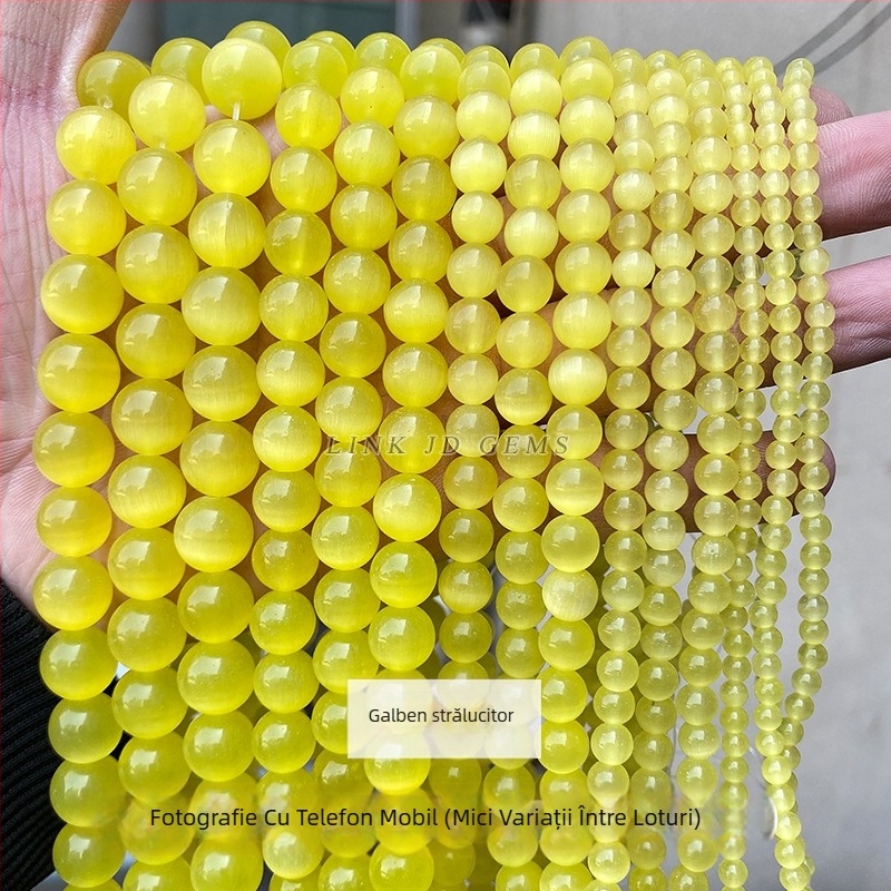 Furnizare directă din fabrică, mărgele de piatră multicolore pentru ochi de pisică, lucrate manual, accesorii pentru bijuterii DIY, brățară, colier, mărgele rotunde semifabricate, en-gros