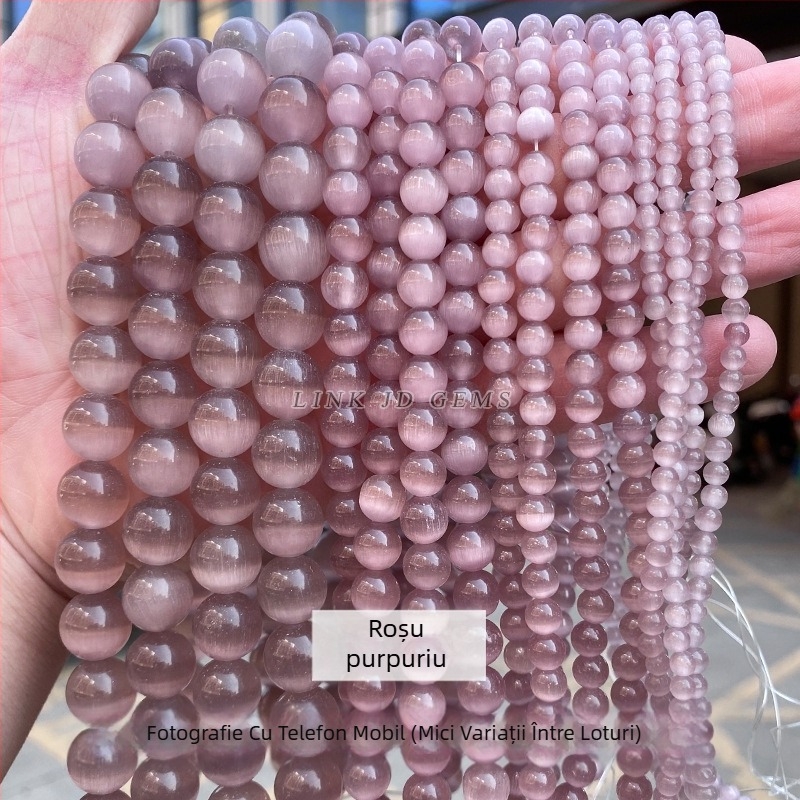 Furnizare directă din fabrică, mărgele de piatră multicolore pentru ochi de pisică, lucrate manual, accesorii pentru bijuterii DIY, brățară, colier, mărgele rotunde semifabricate, en-gros