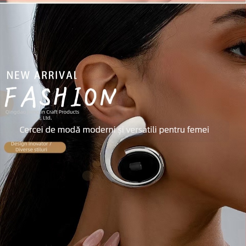 Cercei dama cu design unic, stil european și american, 2024, model exagerat, toate asortate