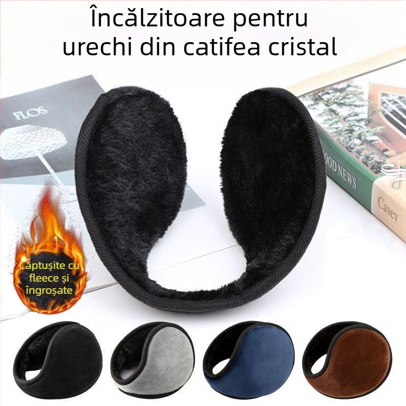 Apărători de urechi îngroșate cu căptușeală din fleece, pentru bărbați și femei, căptușeli de iarnă calde pentru adulți, pungi pentru urechi, încălzitoare pentru urechi, rezistente la vânt